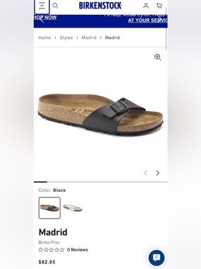 Birkenstock Madrid Black Single-strap Slide